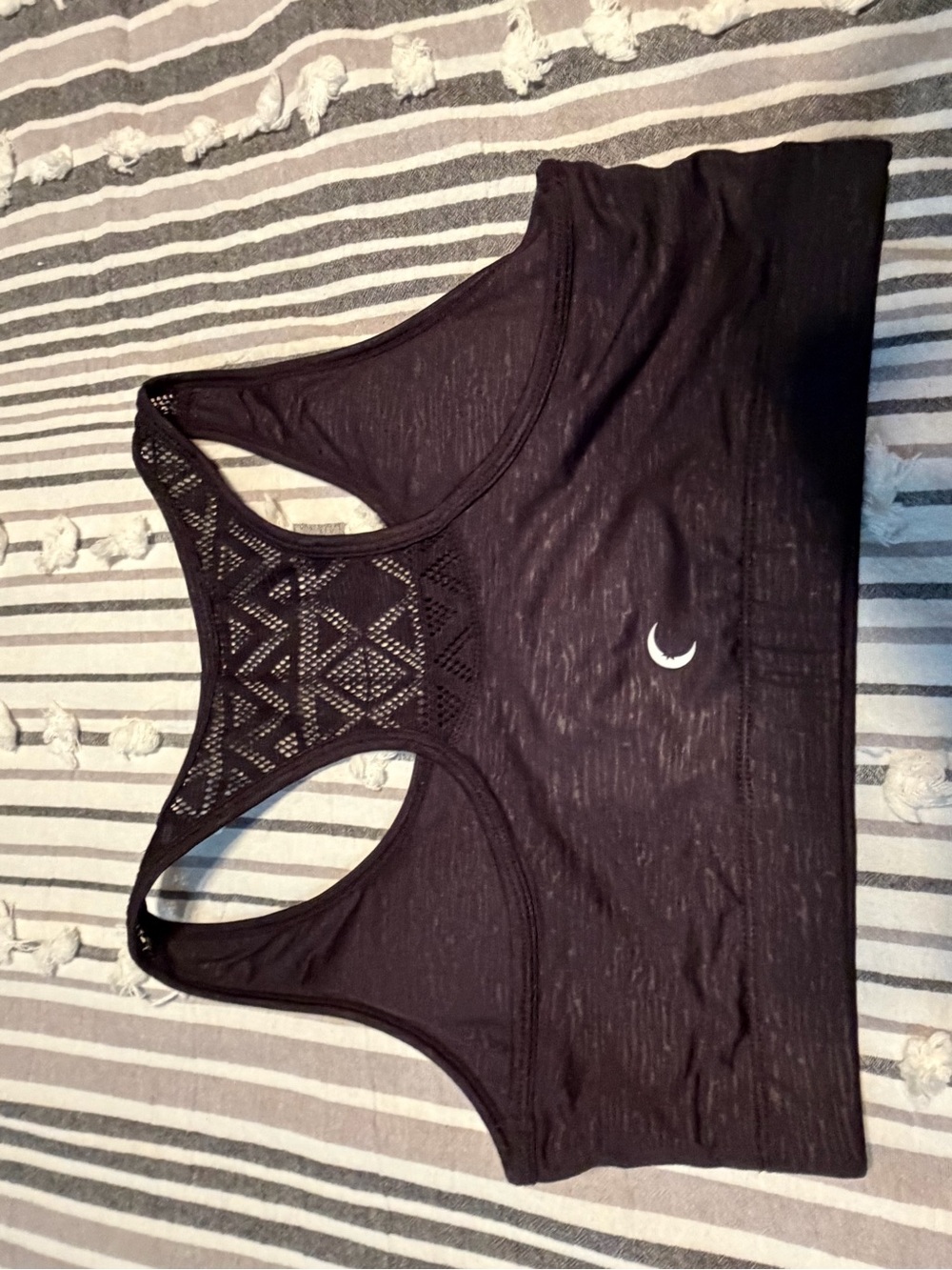 ZYIA Black Racerback Sports Bra with Crescent Logo